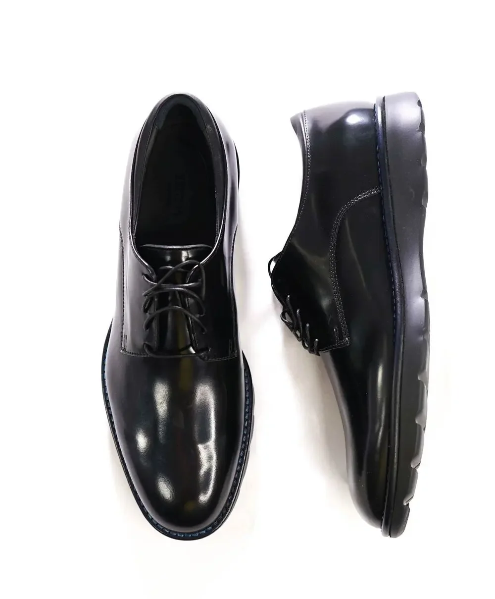 $650 Z ZEGNA - Black Leather Derby - US 9.5 (8.5UK)